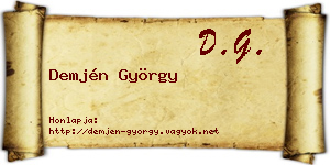 Demjén György névjegykártya